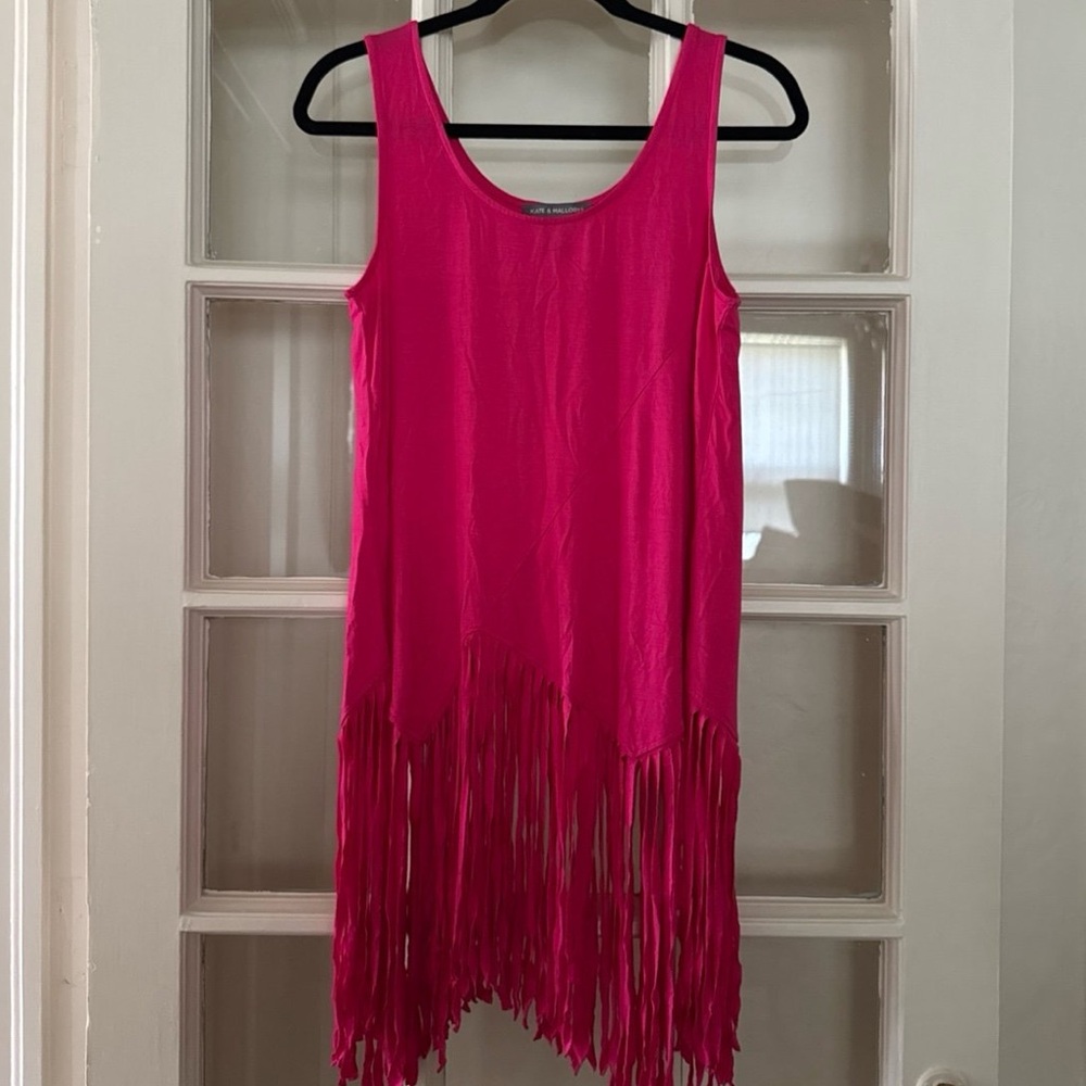 Kate & Mallory hot pink fringe tunic tank